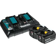 Batteries & Chargers Makita 18V 5.0Ah LXT Lithium-Ion Battery and Dual Port Charger Starter Pack