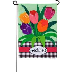 Evergreen 1 Welcome Spring Tulips Garden Applique Flag