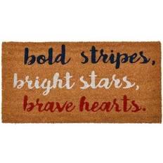 Red Entrance Mats Bold Stripes, Bright Stars, Brave Hearts Red, Multicolor, Blue, White