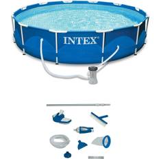 Intex Freestanding Pools Intex 12' x 30" Metal Frame Swimming Pool w/ Pump & Pool Maintenance Kit 66.55 White