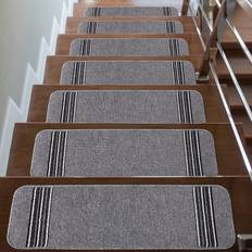 Beige Stair Carpets CAMILSON LINE Stair Brown, Beige, Gray, Red, Yellow, White