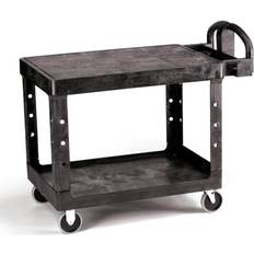 Dryser Commercial Janitorial Cleaning Cart on Wheels - Black Housekeeping  Caddy with Cover, Shelves and Vinyl Bag