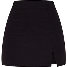 PrettyLittleThing Woven Split Hem Mini Skirt - Black