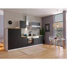Kompaktküchen Respekta Küchenblock »KB310WWCG« mit E-Geräten, Gesamtbreite: 310 cm schwarz