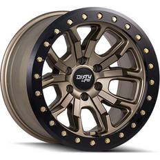 Dirty Life Dt-1 Wheel, 17x9 with 5 on 114.3 Bolt Pattern Satin Gold W/Simulated Ring