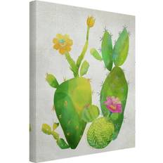 Rosa Wanddekos Leinwandbild Botanik Hochformat Kaktusfamilie Wanddeko