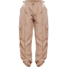 PrettyLittleThing Petite Lightweight Shell Low Rise Cargo Pant - Stone