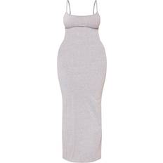 PrettyLittleThing Shape Jersey Strappy Maxi Dress - Grey Marl