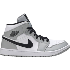 Gray - Men Sneakers Nike Air Jordan 1 Mid M - Light Smoke Grey/Black/White