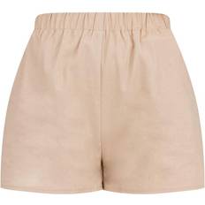 PrettyLittleThing Woven Elastic Waist Floaty Shorts - Stone