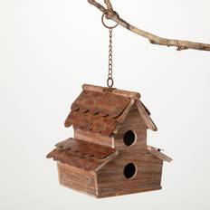 Sullivans 10.5" Copper Shingled Birdhouse; Brown Figurine