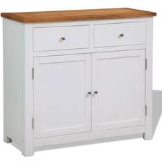Oaks Cabinets vidaXL Solid Oak Wood Sideboard 35.4x32.7"