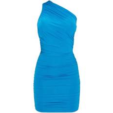 PrettyLittleThing Ruched One Shoulder Bodycon Dress - Blue