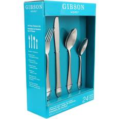Gibson Home Wilmington 24 Piece Flatware Silver-Tone Cutlery Set
