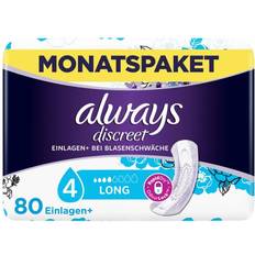 Always Menstruationsschutz Always Inkontinenzeinlagen Discreet Inkontinenz Long Monatspack Slipeinlage 80.0