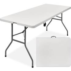 Best Choice Products Camping Tables Best Choice Products 6 ft. Plastic Folding Picnic Table, Indoor Outdoor Heavy-Duty Portable with Handle, Lock