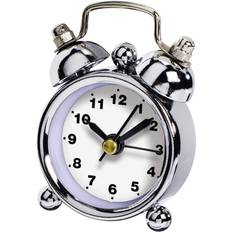 Svarte Vekkerklokker Hama Alarm Clock, Chrome, White, Mini