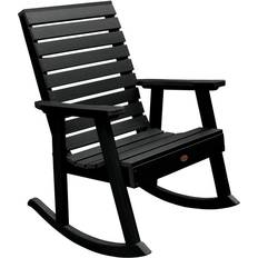 Outdoor black rocking chair Highwood Weatherly Black Rocking Chair