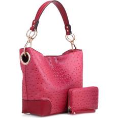 MKF Collection Wandy Crocodile-Embossed Vegan Leather Hobo Large Handbag and Wallet Set by Mia K