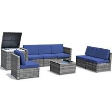 Outdoor Lounge Sets Costway 8-Piece Sectional Outdoor Lounge Set