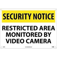 Workplace Signs NMC Marker Security Notice Signs- Restricted Monitored Camera, 14X20, Rigid