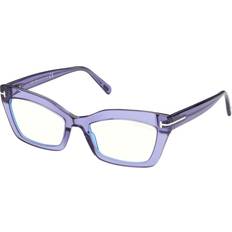 Tom Ford Women Glasses Tom Ford FT 5766-B BLUE BLOCK Light Lilac/Blue Filter 54/19/140 women Eyewear