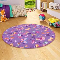 Lila Teppiche Snapstyle, Kinderteppich, Spiel Teppich Schmetterling