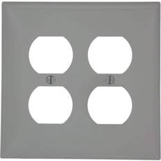 Leviton Gray 2-Gang Duplex Outlet Wall Plate 1-Pack