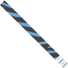 Tyvek Wristbands, 3/4 x 10, Blue Zebra Stripe, 500/Case WR108BE Quill Blue