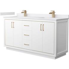 White Bathroom Furnitures Wyndham Collection WCF1111-66D-VCA-MXX Icon 66" Free Standing