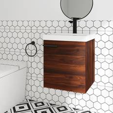18 Wall-Mounted Bathroom Vanity with Ceramic Top