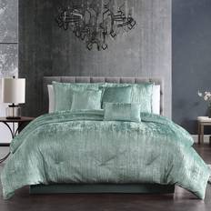 Riverbrook Home Turin Crinkle Velvet Bedspread Blue, Green