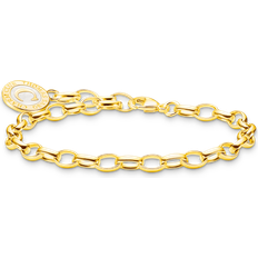 Thomas Sabo Bracelets Thomas Sabo Charm bracelet with white Charmista Coin gold plated yellow gold coloured X0287-427-39-L19