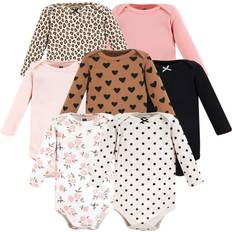Bodysuits Children's Clothing Hudson Infant Girl Cotton Long Sleeve Bodysuits 7-pack - Cinnamon Pink Prints (10109131)