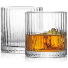 Glass Kitchen Accessories Joyjolt Elle Fluted Double Old Fashion Whiskey Glass