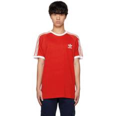 Adidas Men T-shirts adidas Originals Red Adicolor Classics 3-Stripes T-Shirt