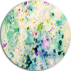Design Art 'Color Splatter' Abstract Glossy Large Disk Metal Wall Decor