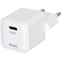 Deltaco usb c Deltaco USB-C VÆGOPLADER PD 20 W HVID ➞ På lager klar til levering