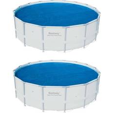 Bestway Pool Parts Bestway 15 ft. Round Above Ground Swimming Pool Solar Heat Cover 2-Pack Blue vinyl