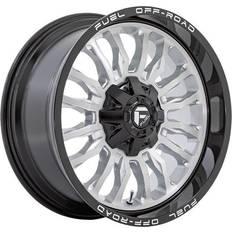 18" - Silver Car Rims Fuel Off-Road D798 Arc Wheel, 20x9 with 6x135/5.5 Bolt Pattern Milled Lip