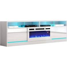 Disparo WH-05 Electric Fireplace 79" TV Stand White