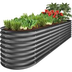 Best Choice Products Raised Garden Beds Best Choice Products 8x2x2ft Metal Raised Garden Oval Planter Box