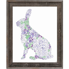 Click Wall Art 'Purple Rose Rabbit' Coffee Table