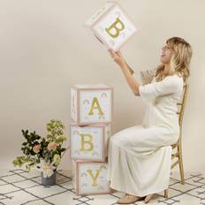 Hand & Footprints Kate Aspen Boho Rainbow Baby Block Box Set of 4