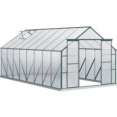 Greenhouses OutSunny Walk-in Garden Greenhouse 16x8ft Aluminum Polycarbonate