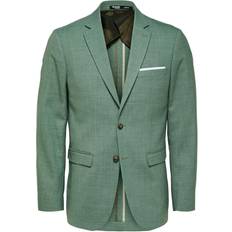 Herre Dressjakker Selected Homme Linen Blend Jacket - Light Green Melange