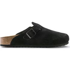 Birkenstock Outdoor Slippers Birkenstock Boston Soft Footbed Suede Leather - Black