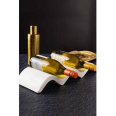 GAURI KOHLI 12 in. Vista White with Gold Knives Marble Cheese