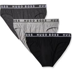 Hugo Boss Men's Underwear HUGO BOSS Men's 3-Pack Classic Regular Fit Stretch Briefs, Gray/Charcoal/Black