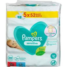 Babyhaut reduziert Pampers Baby Wet Wipes Sensitive 5-pack 52pcs